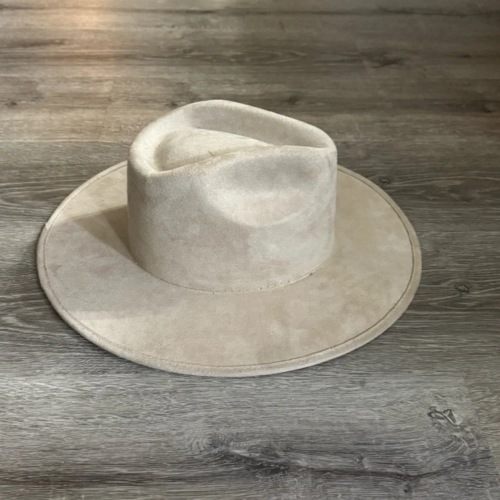 Texas Country Western Boots Authentic Suede Tan Flat Brim Cowboy Hat